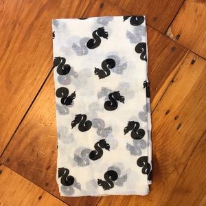 Scarf with squirrel print